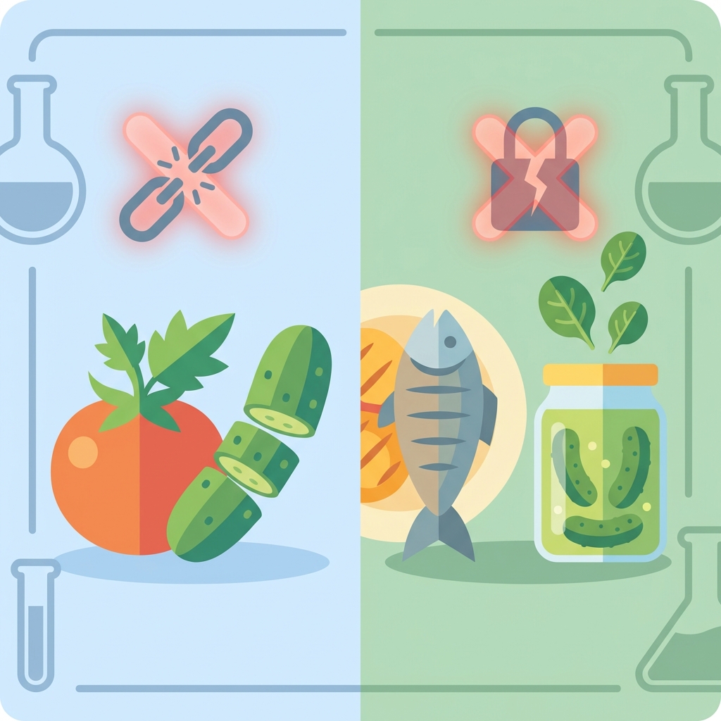 相性の悪い食べ合わせのイラスト