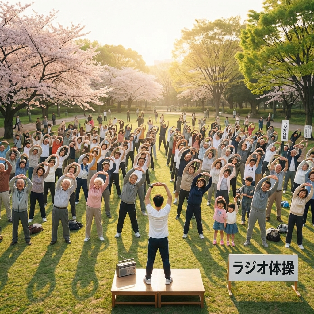 公園でのラジオ体操