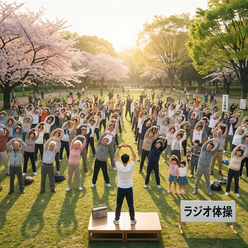 公園でのラジオ体操